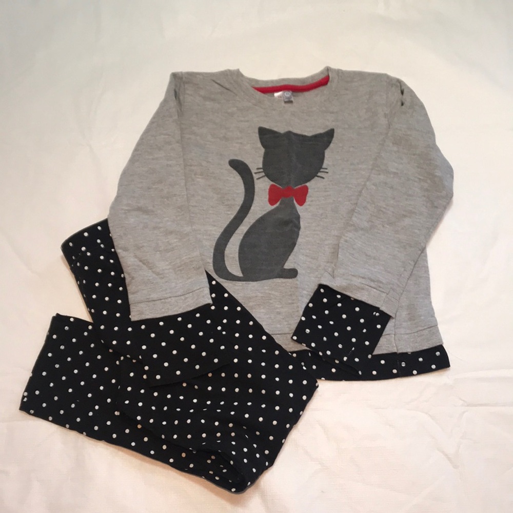 CR Kids Girls Black Cat Outfit Size 6x
